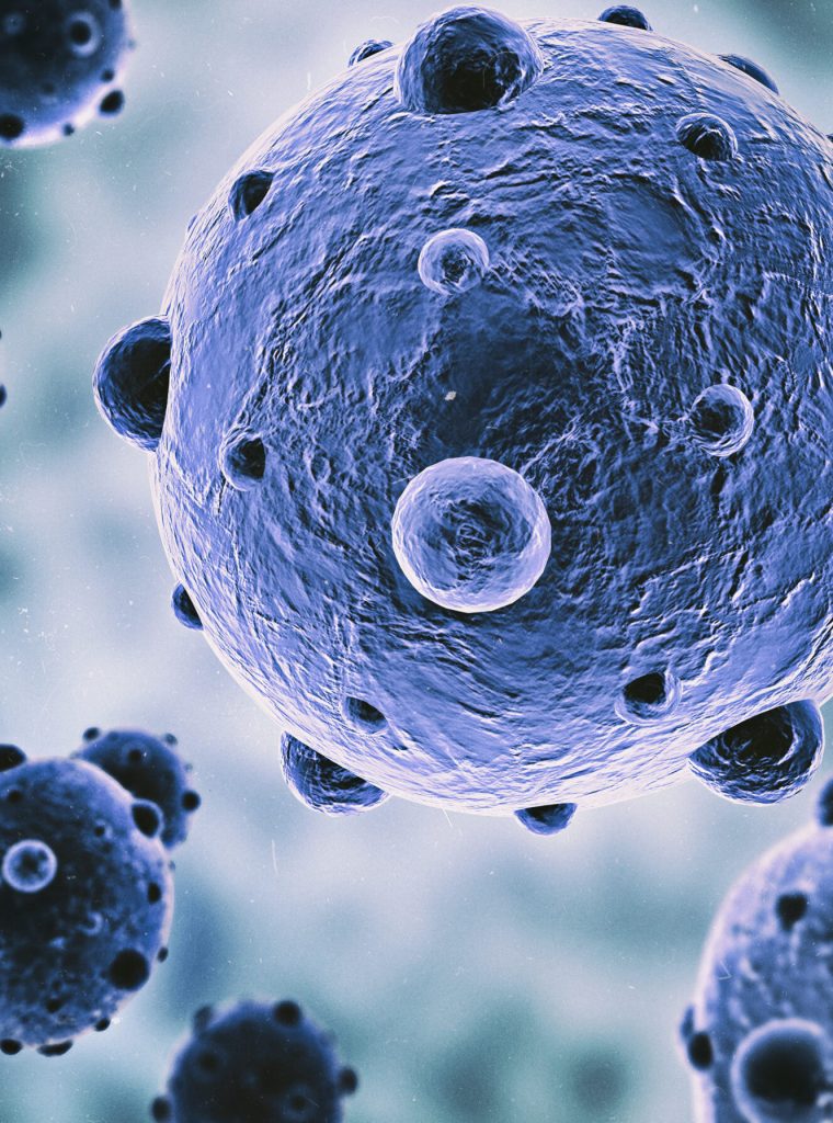 Microbial invasion. Image of bacteria as seen under a microscope